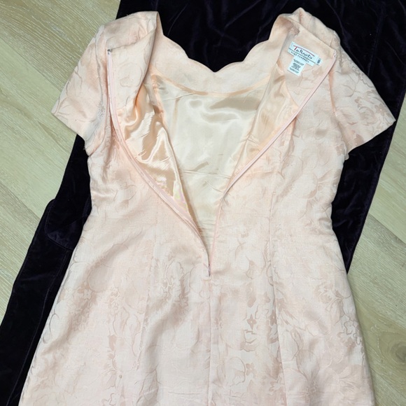 Talbots pastel pink short sleeves feminine brocade mini dress Plus size 18 - Picture 5 of 16
